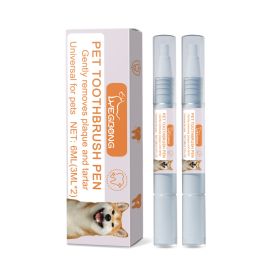 Pet Dental Toothbrush Pen 2Pack  Dog Cat Plaque Tartar Remover, Freshen Breath & Soothe Gums (Option: 1box)